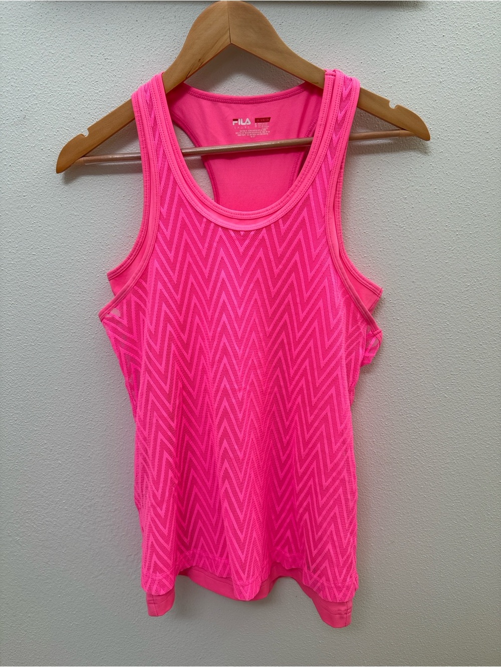 FILA Hot Pink Chevron Racerback Tank Top